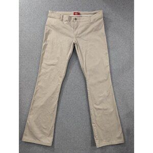 Dickies Girl Pants Juniors 15 Beige Chino Straight Leg Stretch Twill Khaki